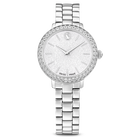 swarovski watch swiss made metal bracelet silver tone stainless steel