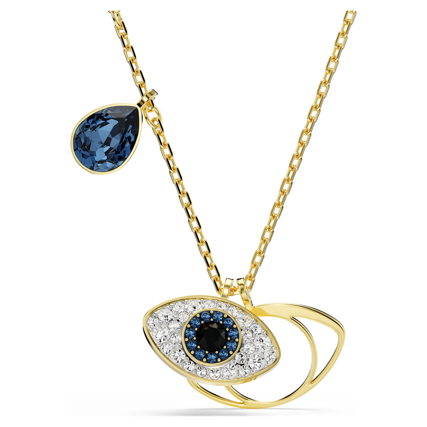 swarovski symbolica pendant  evil eye  blue  gold tone plated