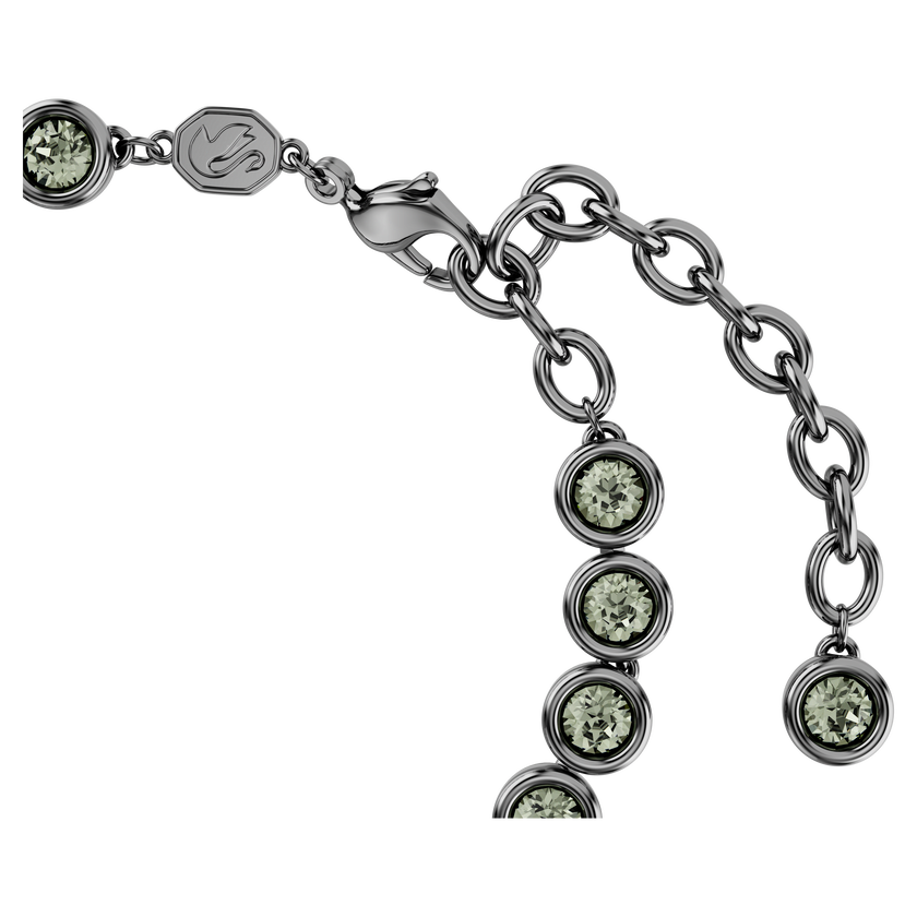 swarovski imber tennis bracelet  round cut  black  ruthenium plated