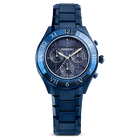 swarovski dextera chrono watch 39mm swiss made metal bracelet blue blue finish