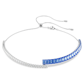 swarovski matrix choker mixed cuts blue rhodium plated