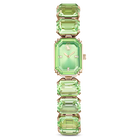 swarovski millenia watch octagon cut bracelet green champagne gold tone finish