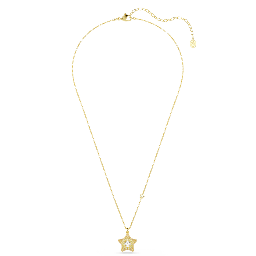 swarovski sublima pendant  round cut  star  multicolored  18k gold finish