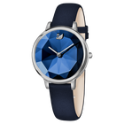 Crystal Lake Watch, Leather Strap, Blue, Silver Tone