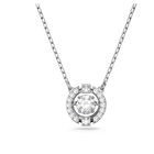 swarovski una necklace round cut white rhodium plated