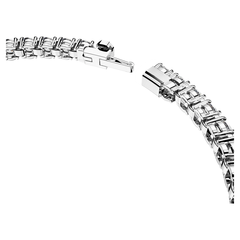 swarovski matrix tennis bracelet  round cut  white  rhodium plated