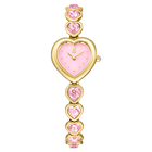 swarovski idyllia heart watch  crystal bracelet  pink  gold tone finish