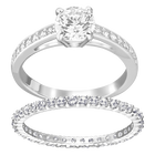 I Do Ring Set, White, Rhodium Plating