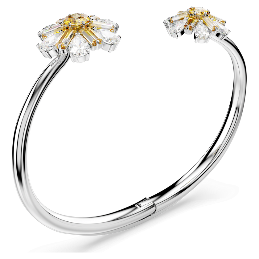 swarovski idyllia bangle  flower  yellow  rhodium plated