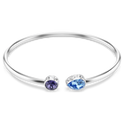 swarovski chroma bangle  mixed cuts  multicolored  rhodium plated