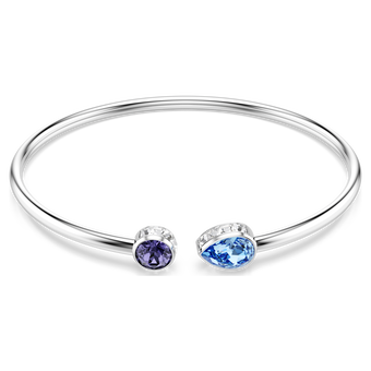 swarovski chroma bangle  mixed cuts  multicolored  rhodium plated