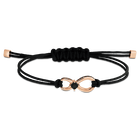 swarovski infinity bracelet black rose gold tone plated