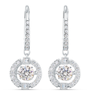 Swarovski Sparkling Dance Pierced Earrings, White, Rhodium plated