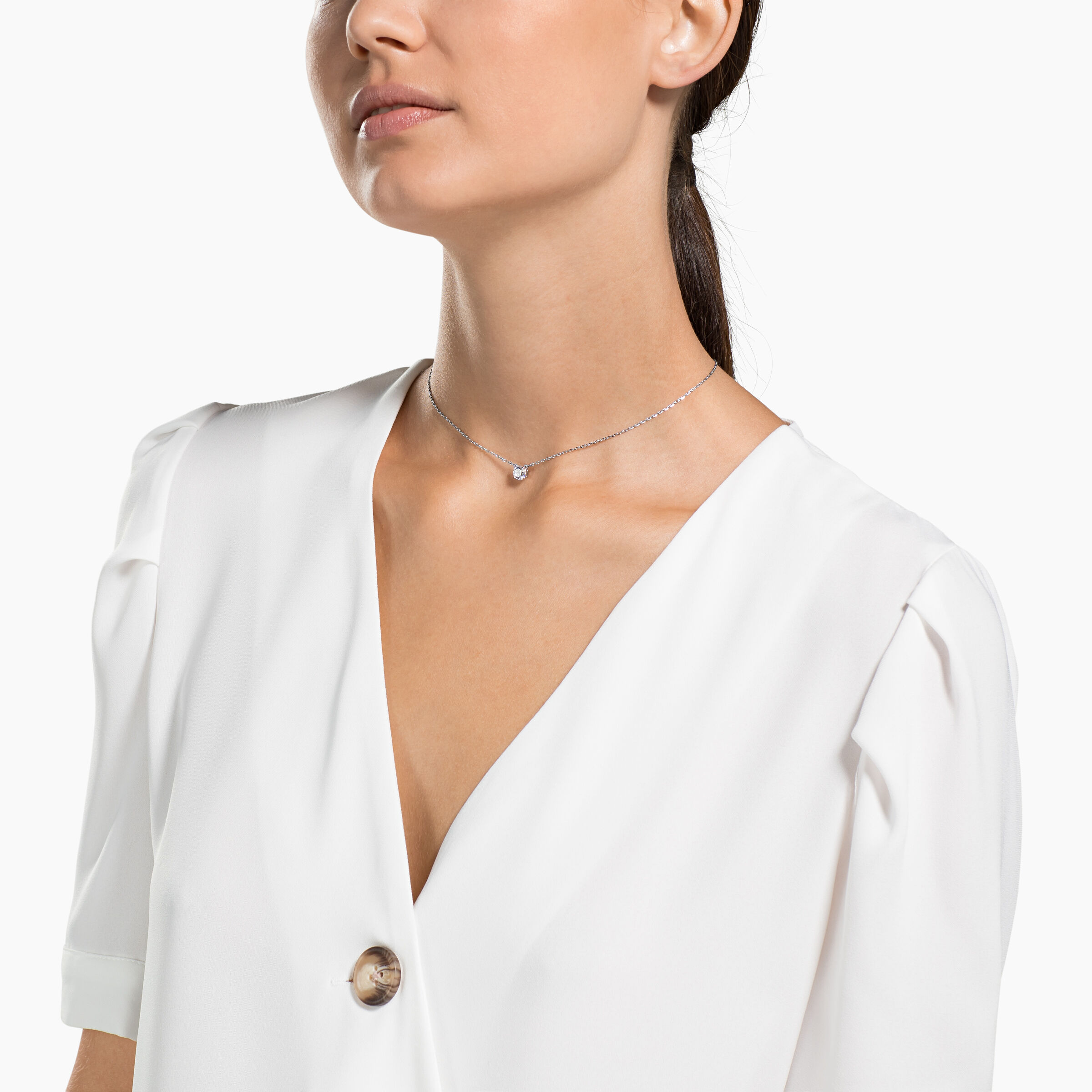 Attract necklace clearance white rhodium plating
