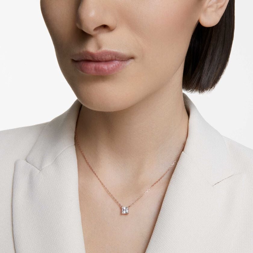 Buy Swarovski Attract Necklace, White, Rose-gold tone plated