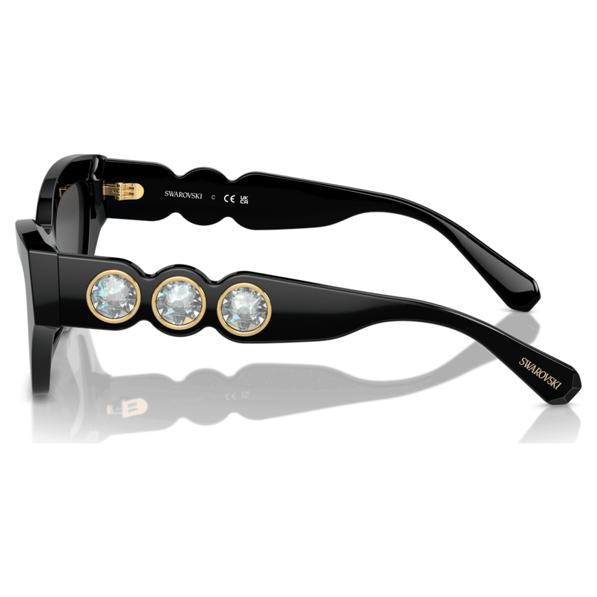 swarovski sunglasses  cat eye shape  black