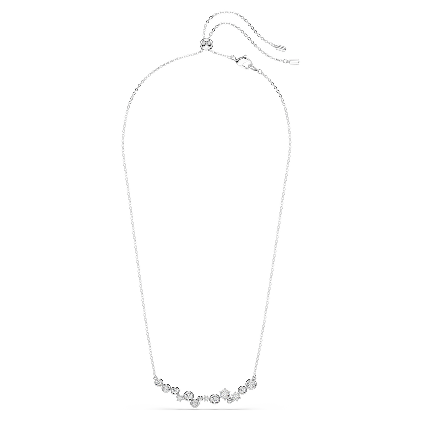 swarovski constella necklace  mixed cuts  white  rhodium plated