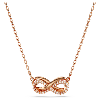 swarovski hyperbola pendant  pav   infinity  white  rose gold tone plated