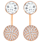 swarovski forward earring jackets round cut white rose gold tone plated