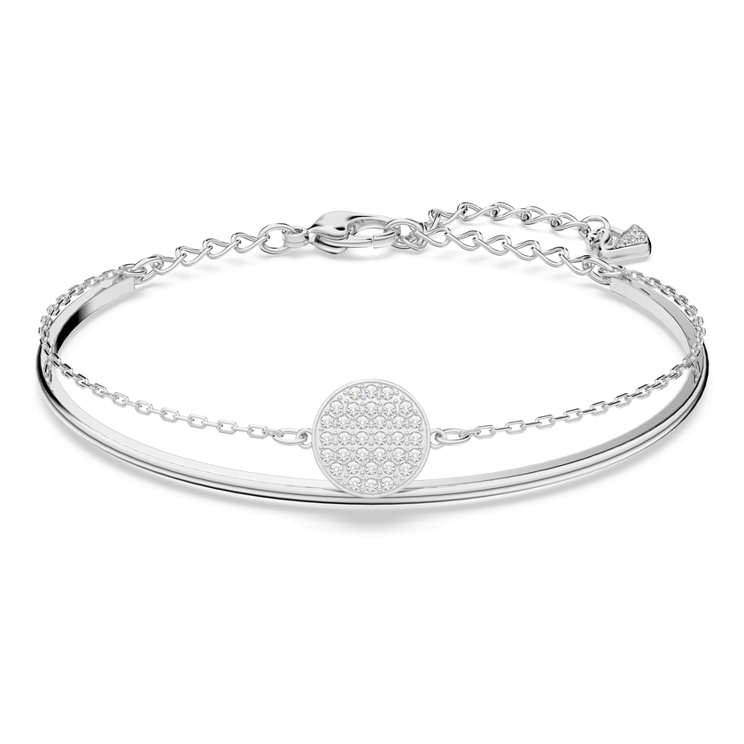swarovski ginger bangle  white  rhodium plating