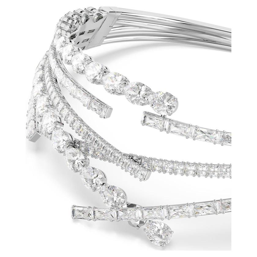 swarovski matrix choker  mixed cuts  white  rhodium plated