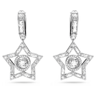 swarovski stella hoop earrings white rhodium plated