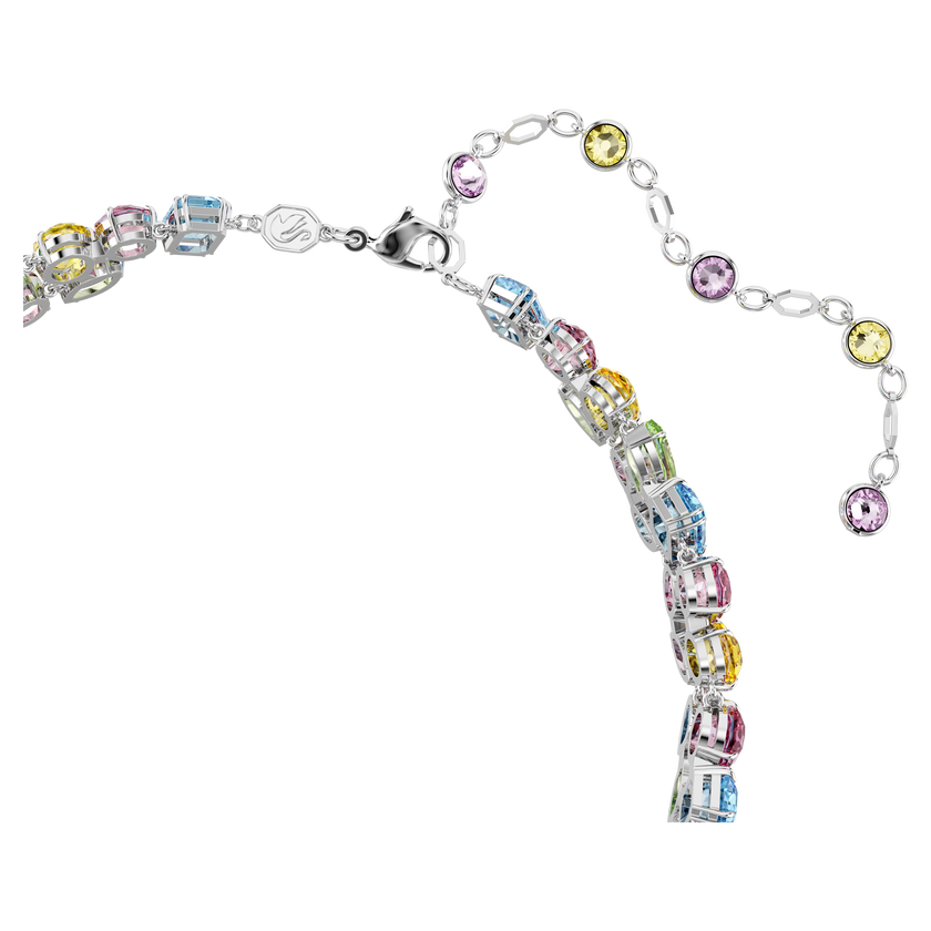 swarovski gema choker  mixed cuts  multicolored  rhodium plated