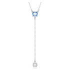 swarovski stilla attract y necklace round cut blue rhodium plated