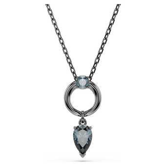 swarovski mesmera pendant  mixed cuts  gray  ruthenium plated
