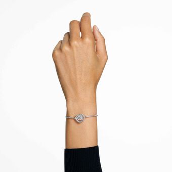swarovski generation bangle  white  rhodium plated