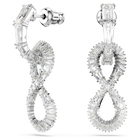 swarovski hyperbola drop earrings infinity white rhodium plated