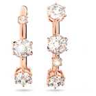 Constella hoop earrings, White, Rose gold-tone plated