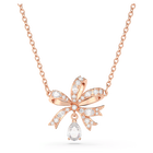 swarovski hyperbola necklace bow small white rose gold tone plated