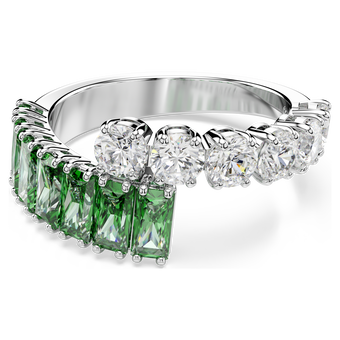 swarovski matrix ring mixed cuts green rhodium plated
