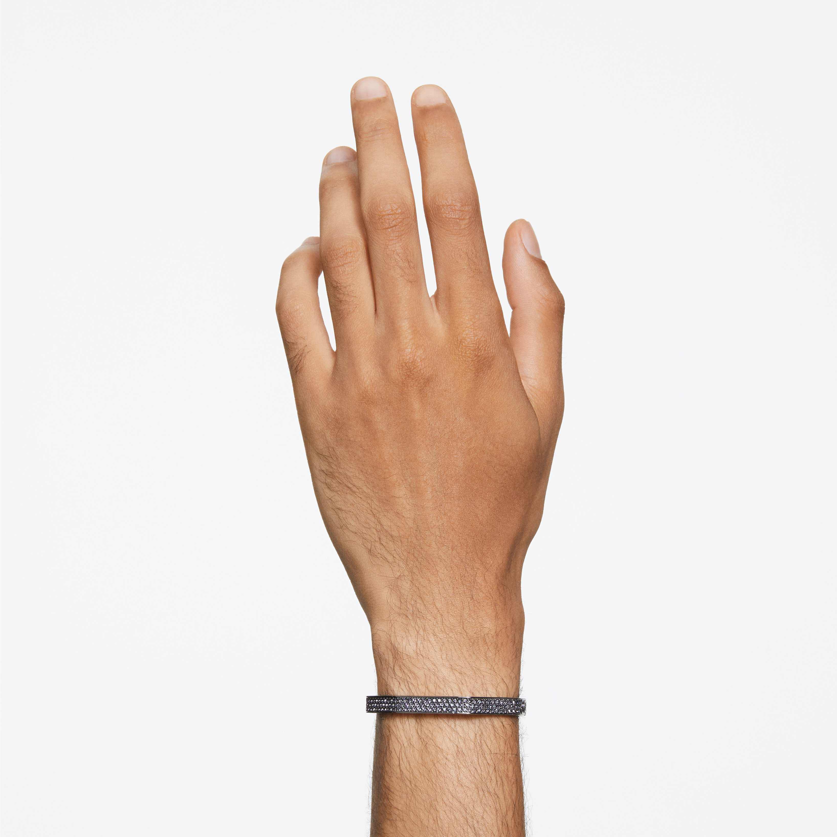 swarovski dextera bangle  octagon shape  black  ruthenium plated