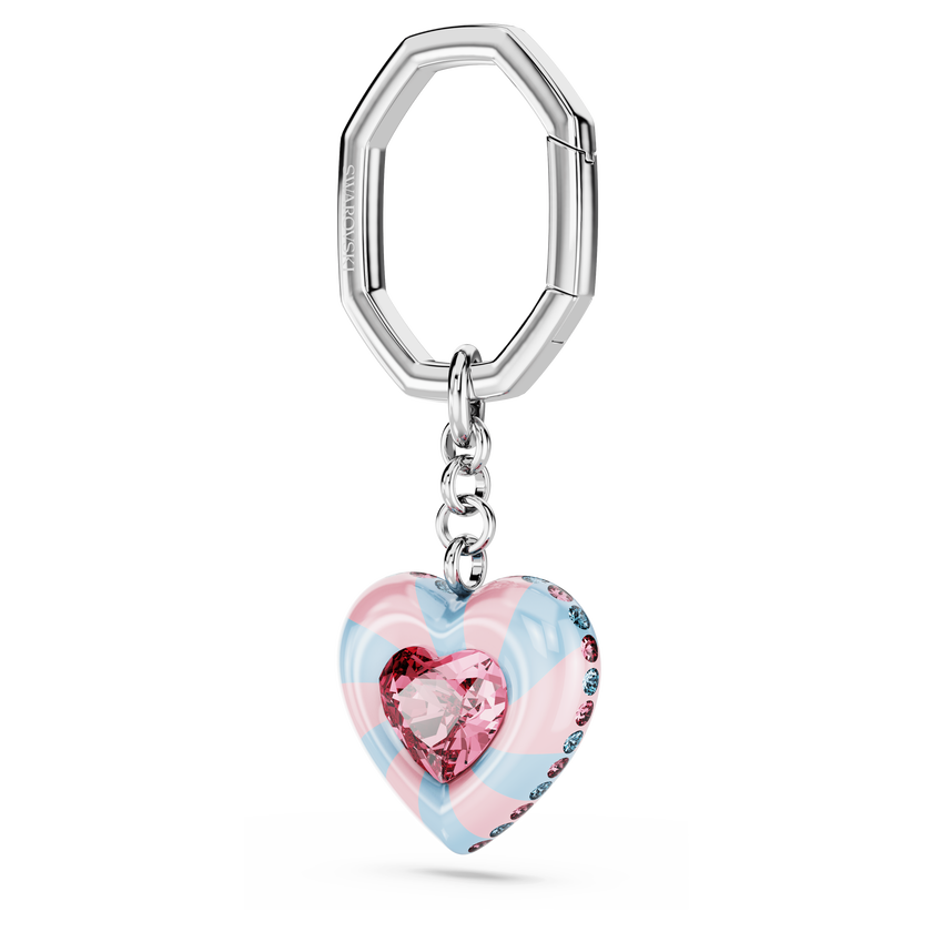 swarovski dulcis key ring  heart cut  heart  multicolored  rhodium plated
