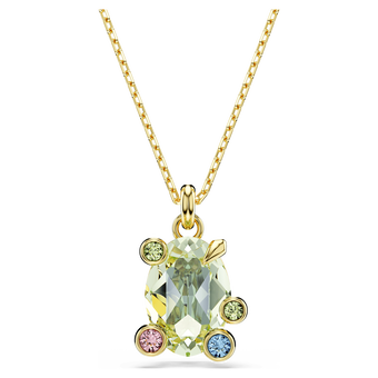 swarovski gema pendant mixed cuts multicolored gold tone plated