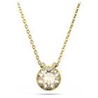 Bella V pendant, Round cut, Gold tone, Gold-tone plated