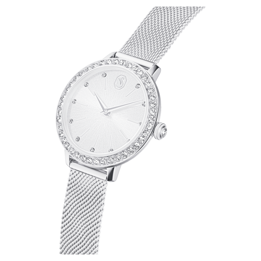 swarovski certa watch  swiss made  metal bracelet  silver tone  stainless steel