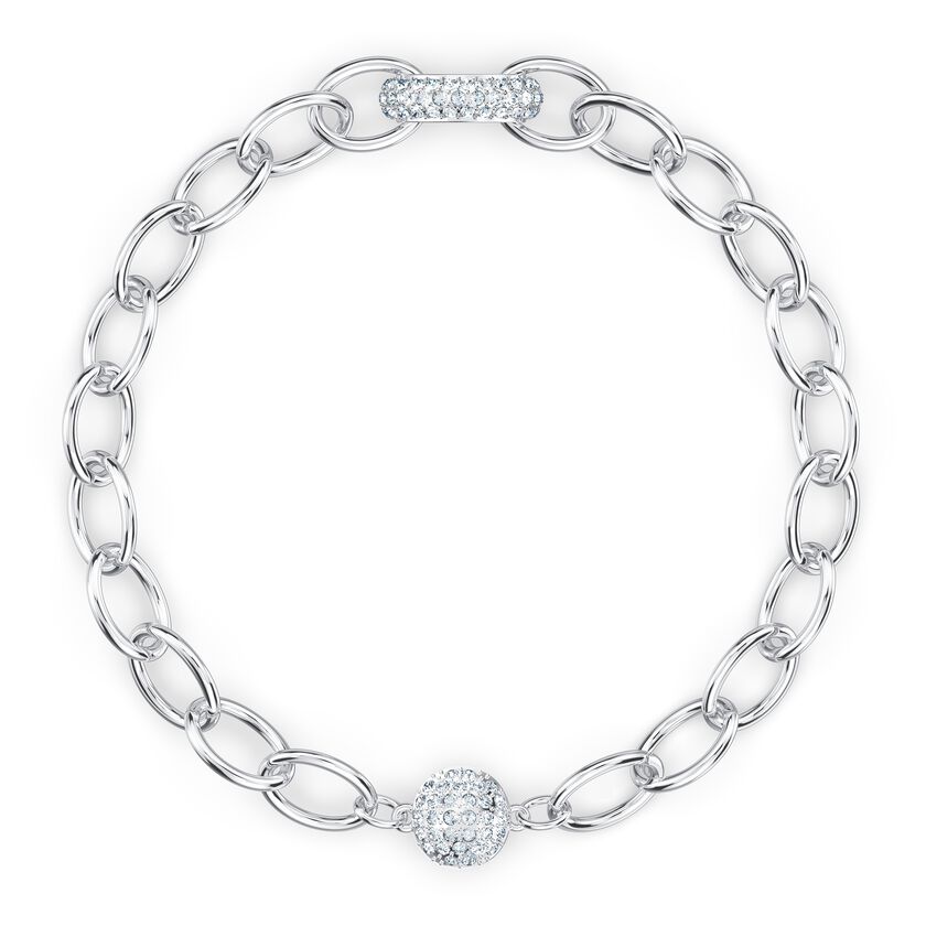 The Elements Chain Bracelet, White, Rhodium plated