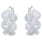 swarovski angelic hoop pierced earrings white rhodium plating