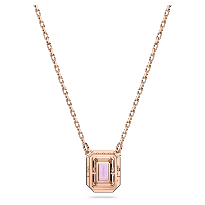 swarovski millenia necklace  octagon cut  purple  rose gold tone plated