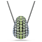 swarovski sublima pendant round cut multicolored ruthenium plated