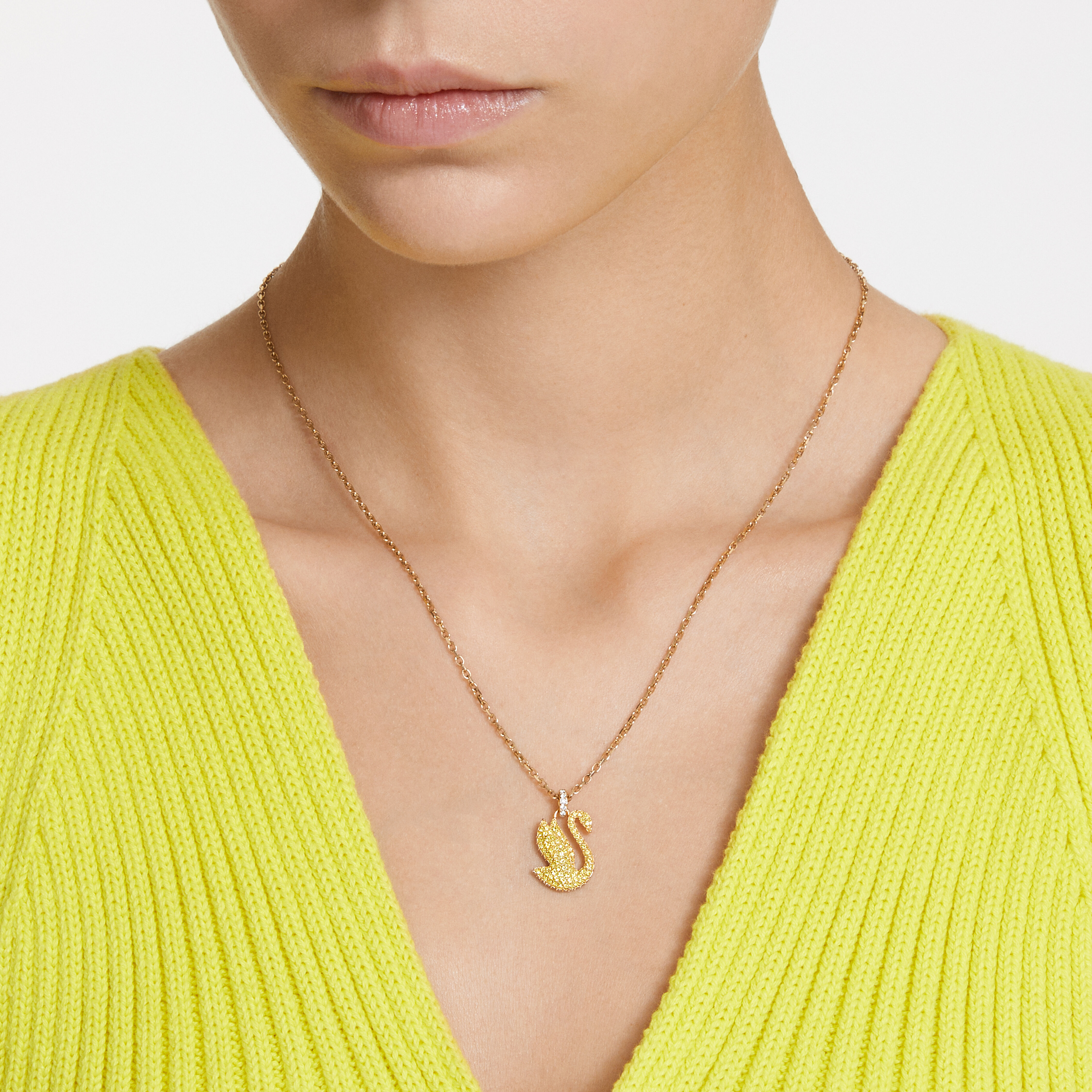 Swarovski swan necklace new arrivals gold