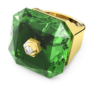 Numina cocktail ring, Octagon cut, Green, Gold-tone plated