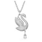 swarovski swan necklace swan long white rhodium plated