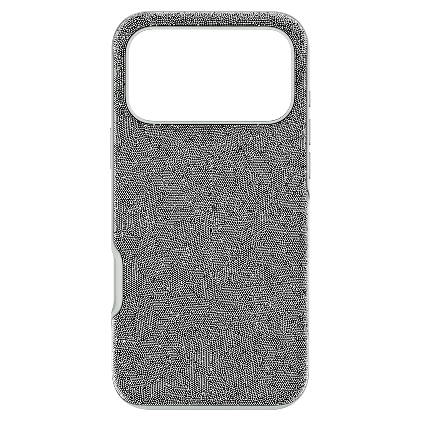 swarovski high smartphone case  iphone  17 pro max  silver tone