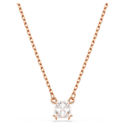 swarovski stilla pendant square cut white rose gold tone plated