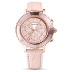 Octea Lux Chrono Watch, Leather Strap, Pink, Rose gold tone
