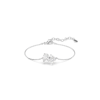 swarovski mesmera bracelet  mixed cuts  white  rhodium plated